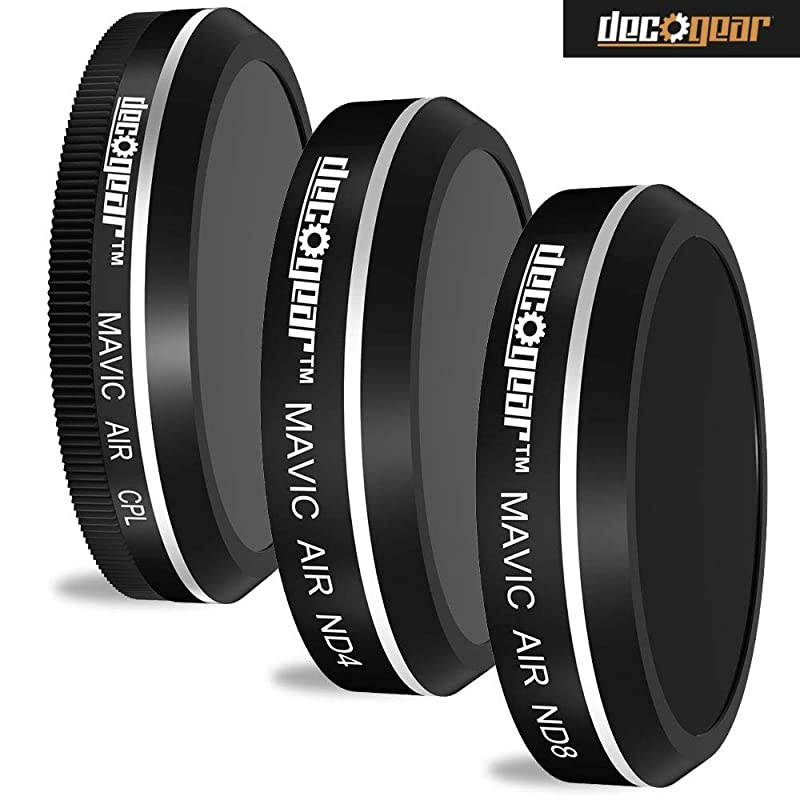 DJI Mavic Air Accessory Bundle EVAProtected Hardshell Travel Backpack with 3Pc Filter Kit ND4 + ND8 + CPL and Landing Pad