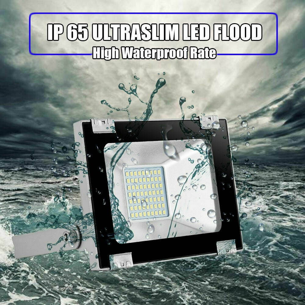 2x 100W LED Flood Light Cool White Outdoor Security Garden Spot Lamp US Stock