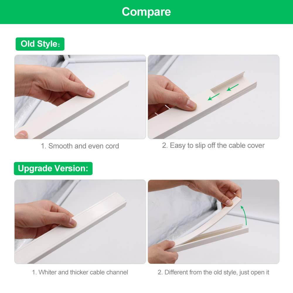 [2019 Upgraded] Cable Concealer Cord Cover - 10 White Cable Management Channels - On Wall Wire Hider to Organize Cables for Wall Mount TV, Computers, Home - 10 X L15in, W0.98in, H0.59in