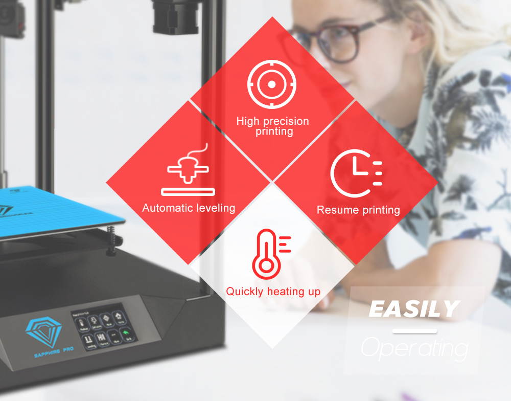 Sapphire-PRO1 3D printer, 0.4mm, supports cura, 3DPrinterOs, Repetier-Host