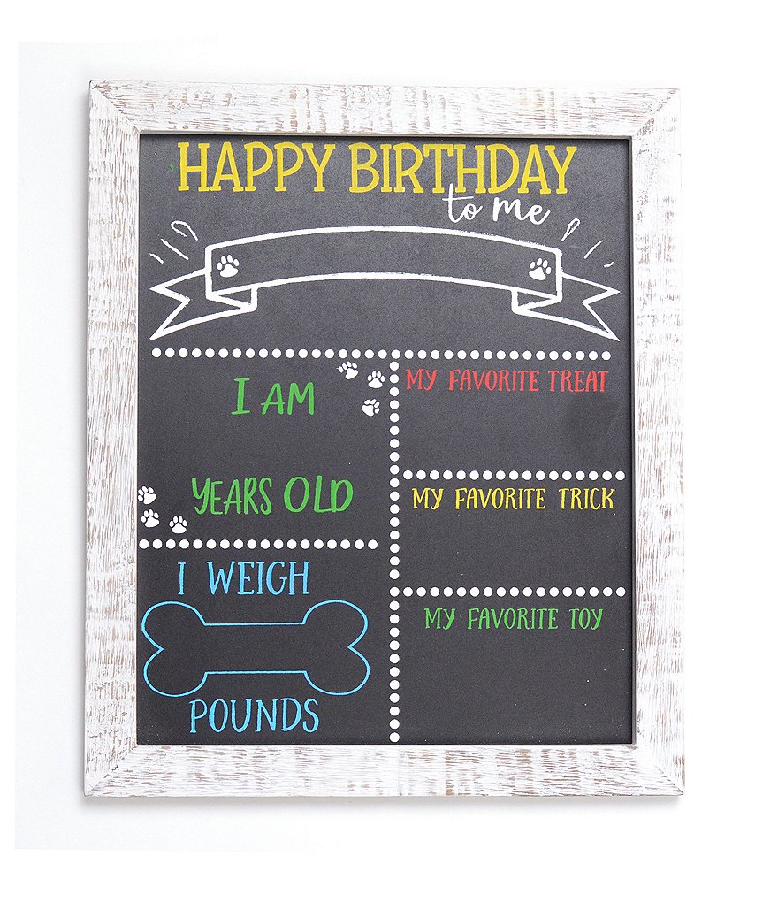 Mud Pie Happy Birthday Dog Chalkboard Sign