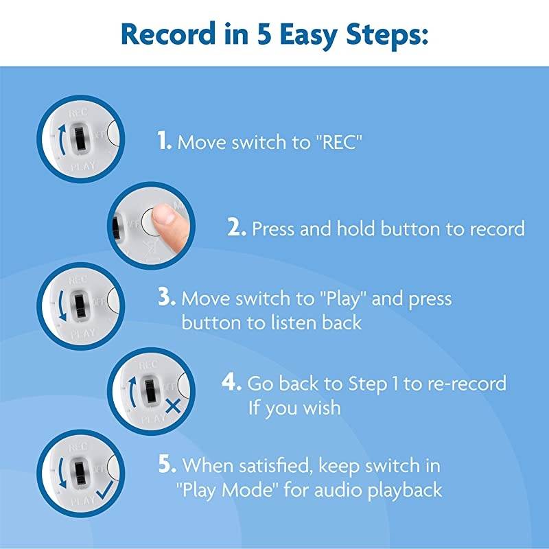 Mini Recorder for Personal Messages Perfect Device for Plush Toys Stuffed Animals Baby Dolls and Pillows Playback 2 Pack