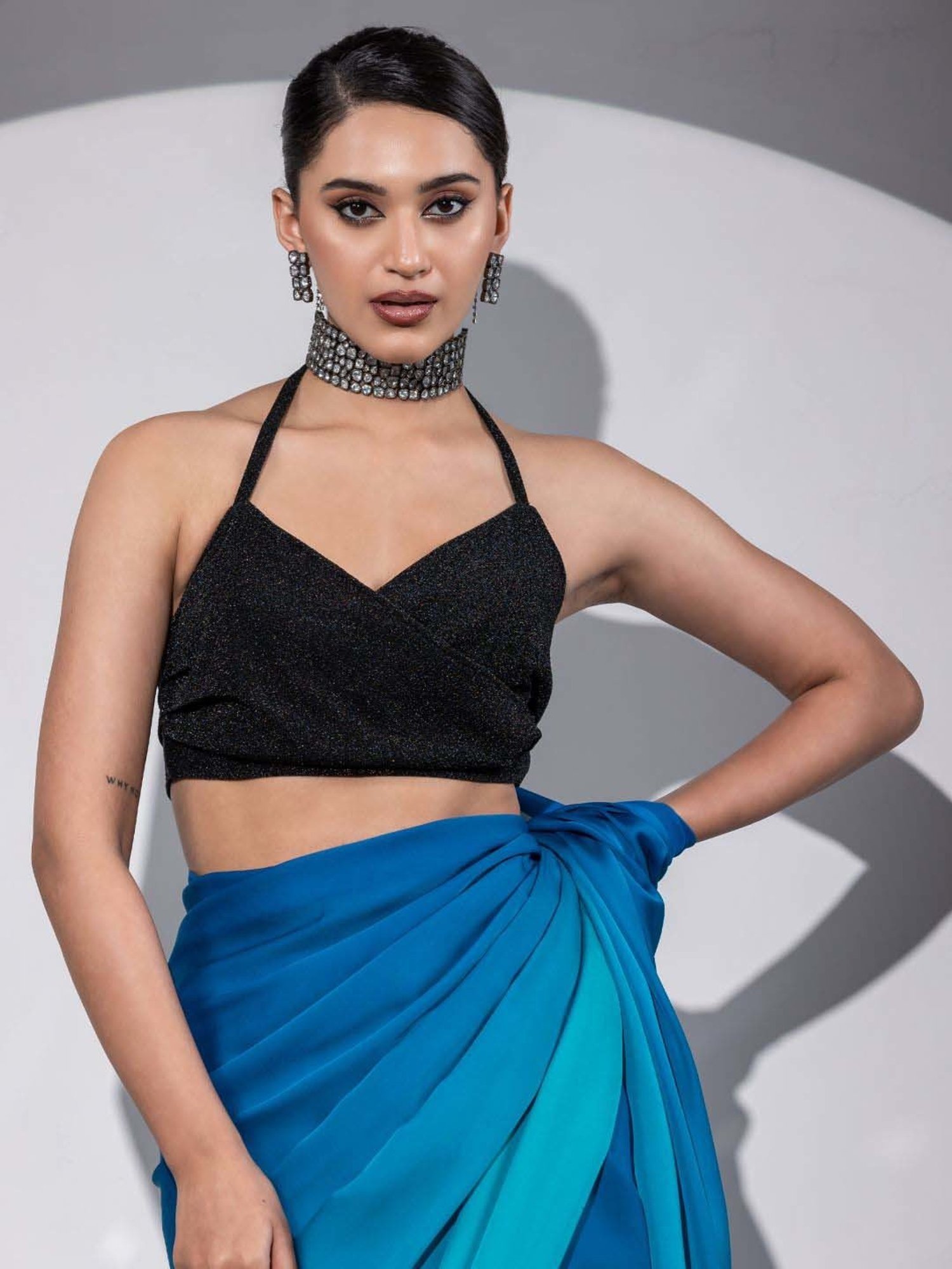 Swtantra Black Plain Readymade Blouse