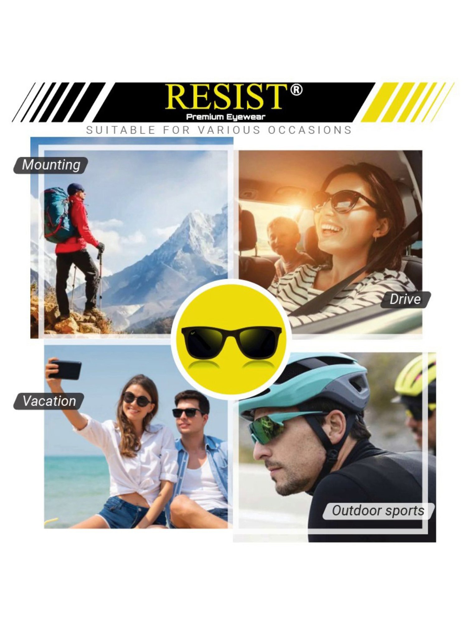 Resist Eyewear Brown Hexagon Unisex Sunglasses