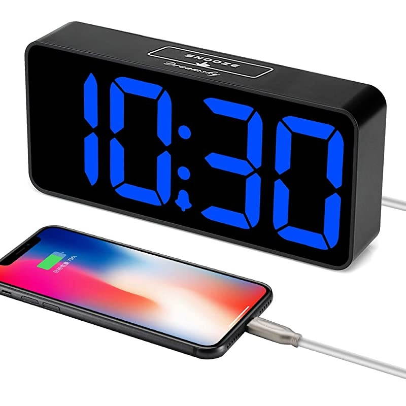 Large Digital Alarm Clock for Visually Impaired - 8.9 Inches Large Digital Clock for Bedroom, Fully Adjustable Dimmer, Jumbo Number Display, USB Ports, 12/24H, Snooze, Adjustable Alarm Volume