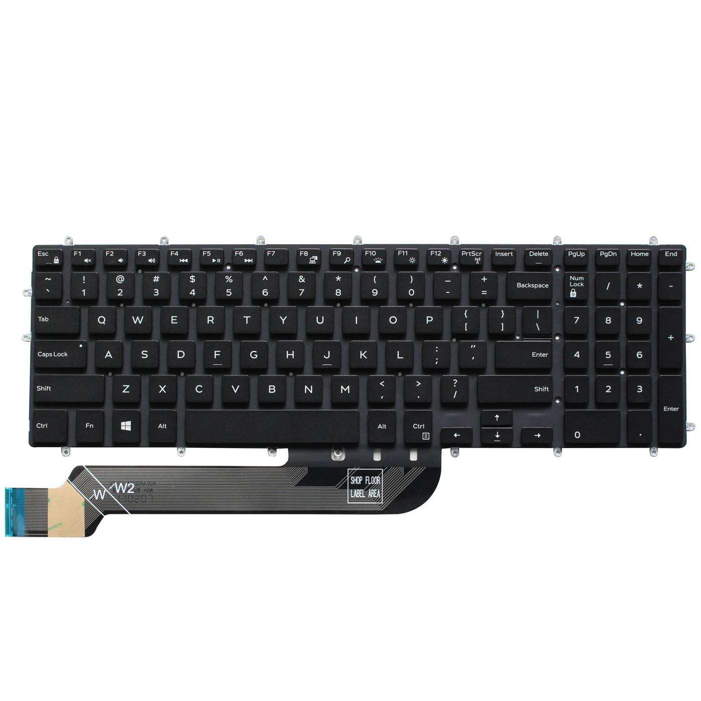 AUTENS Replacement US Keyboard for Dell Inspiron 3579 3583 3779 5565 5567 5570 5575 5587 7566 7567 7577 7588 5765 5767 5770 5775 7773 7778 7779 Laptop No Frame (White Backlight)