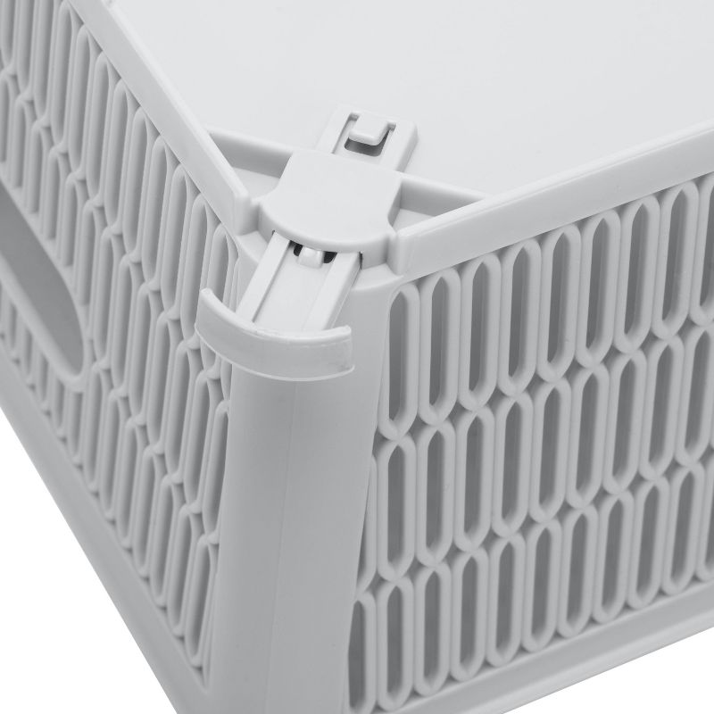 Simplify 2 Stack Slide Storage Tote Baskets Gray