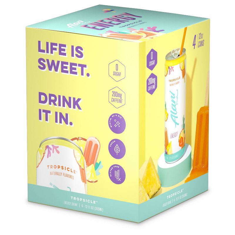 Alani Tropsicle Energy Drink - 12 fl oz Can/4pk
