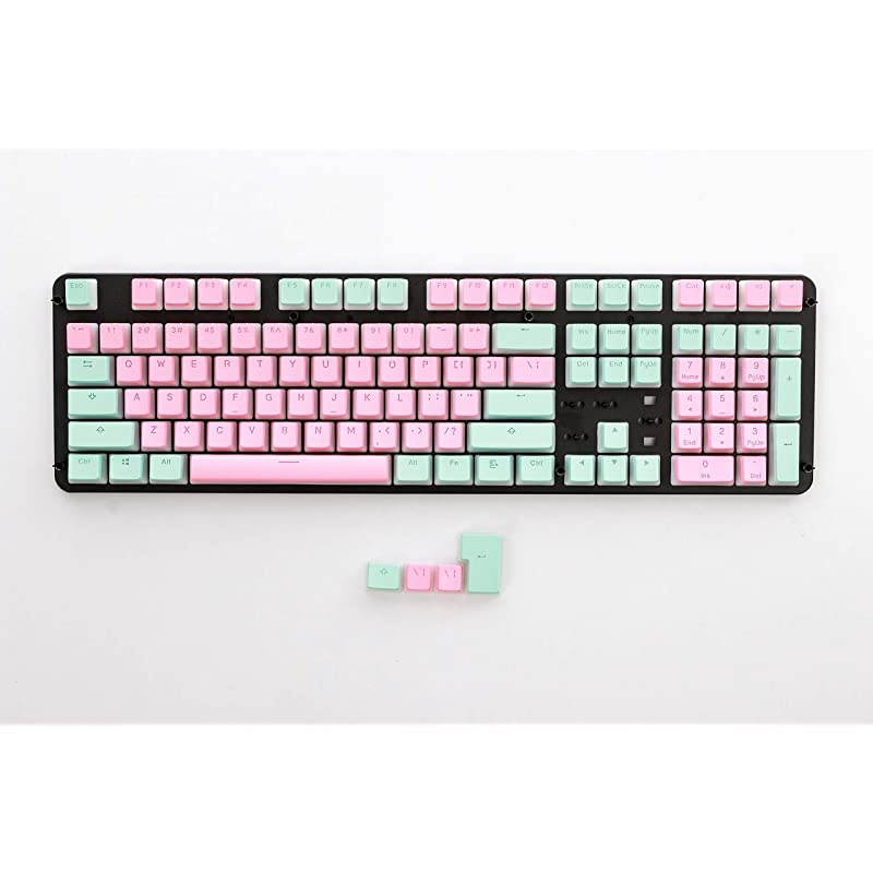 108 Double Shot PBT Pudding Keycaps Keyset for Mechanical Gaming Keyboard MX Switches Miami Vice
