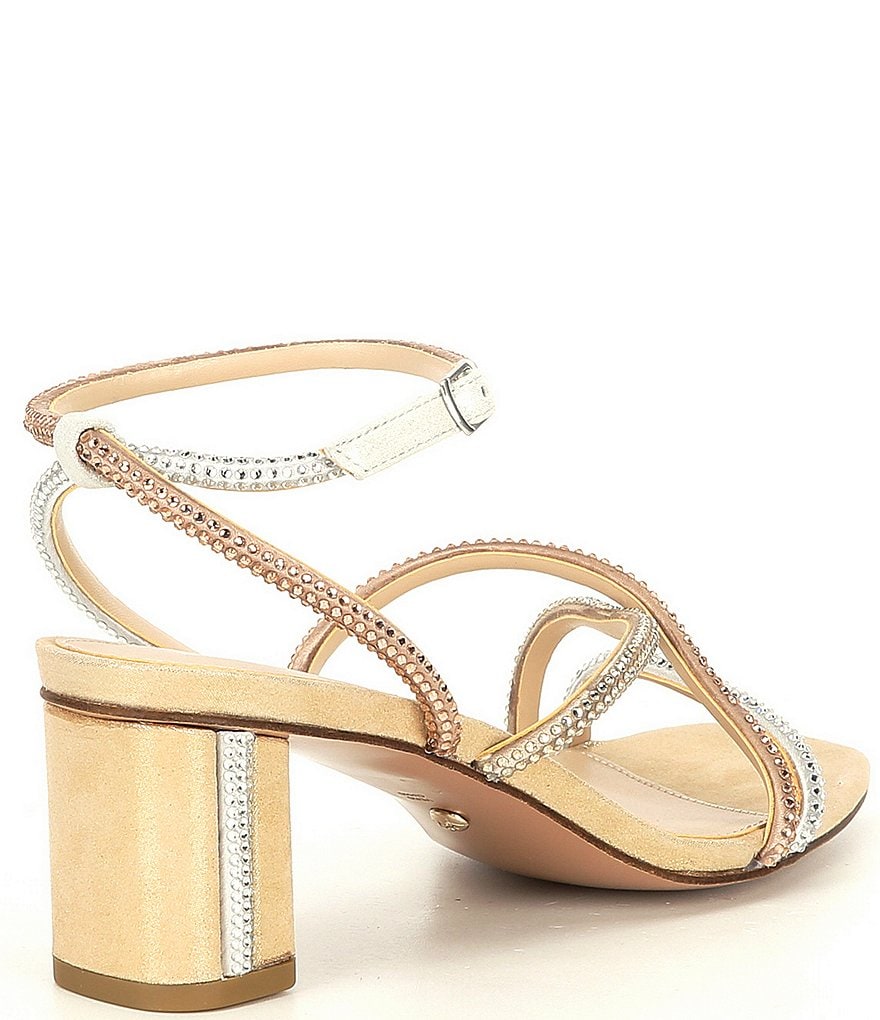 Pelle Moda Viena Shimmer Jewel Embellished Strappy Dress Sandals