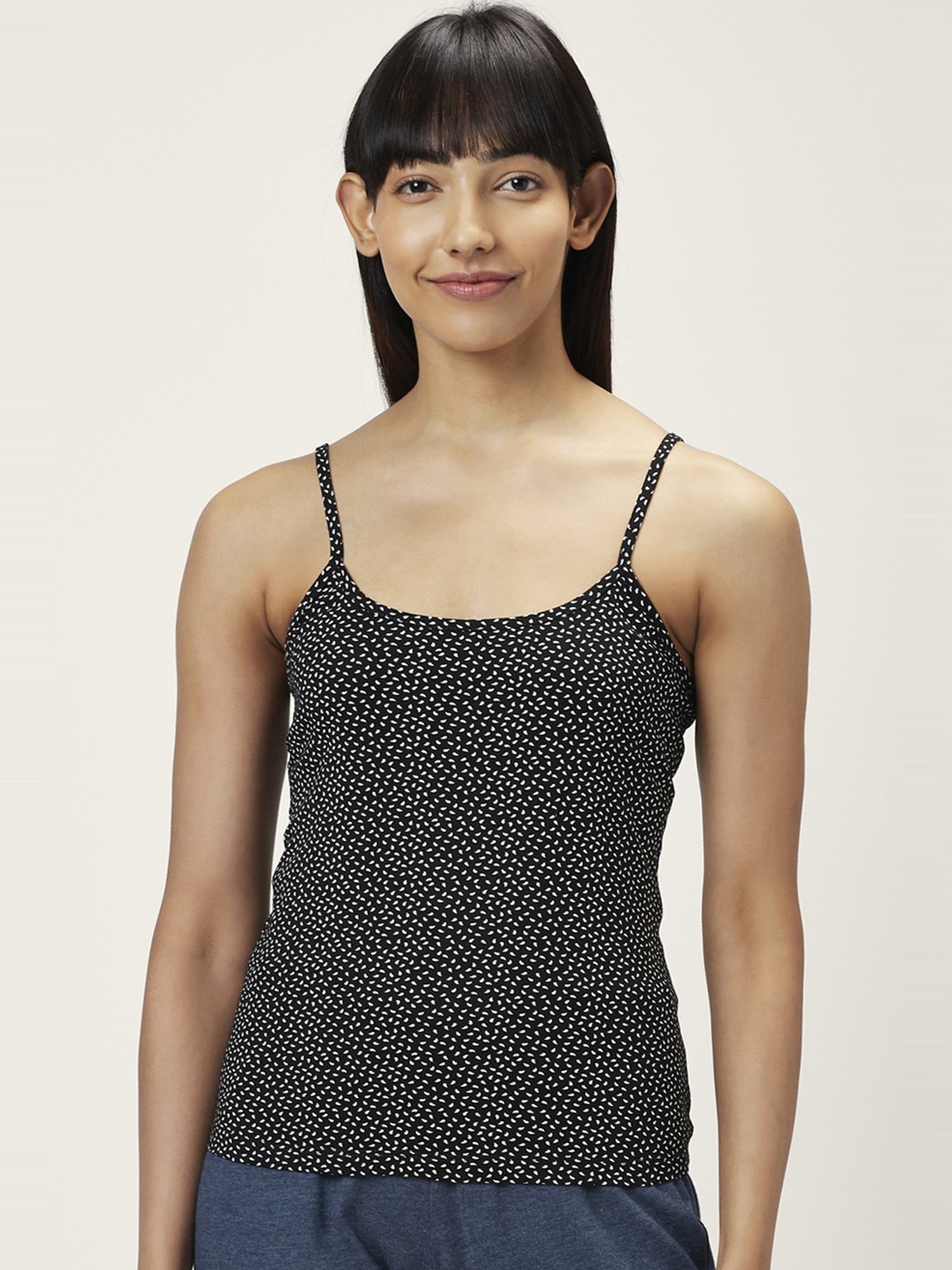 Superstar by Westside White Ribbed Cotton Blend Tank Top