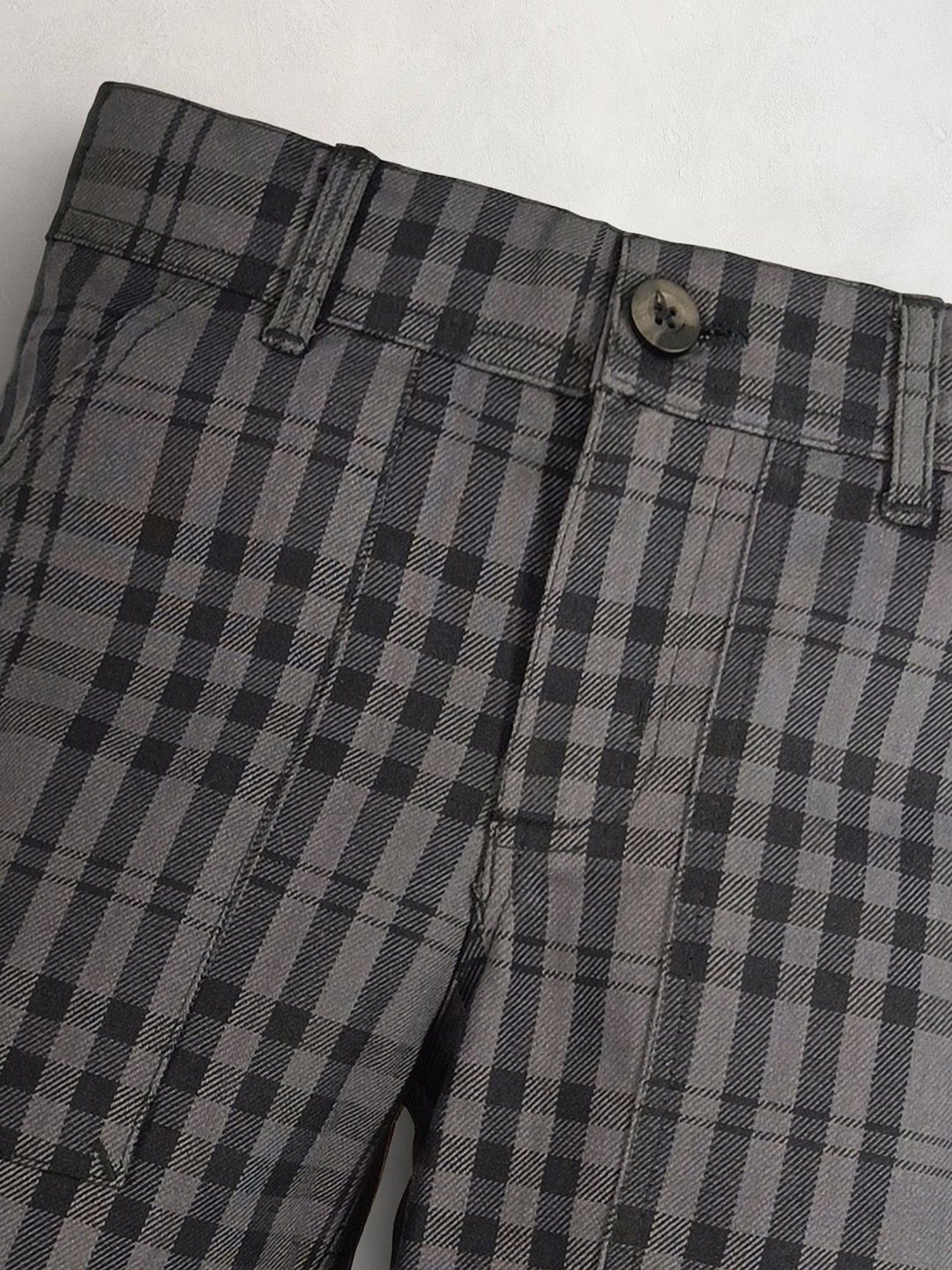 Cherry Crumble by Nitt Hyman Kids Grey Chequered Shorts