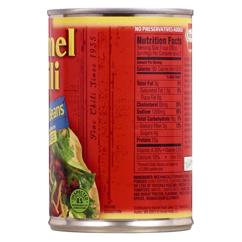 Hormel 99% Fat Free Turkey No Beans Chili 15oz