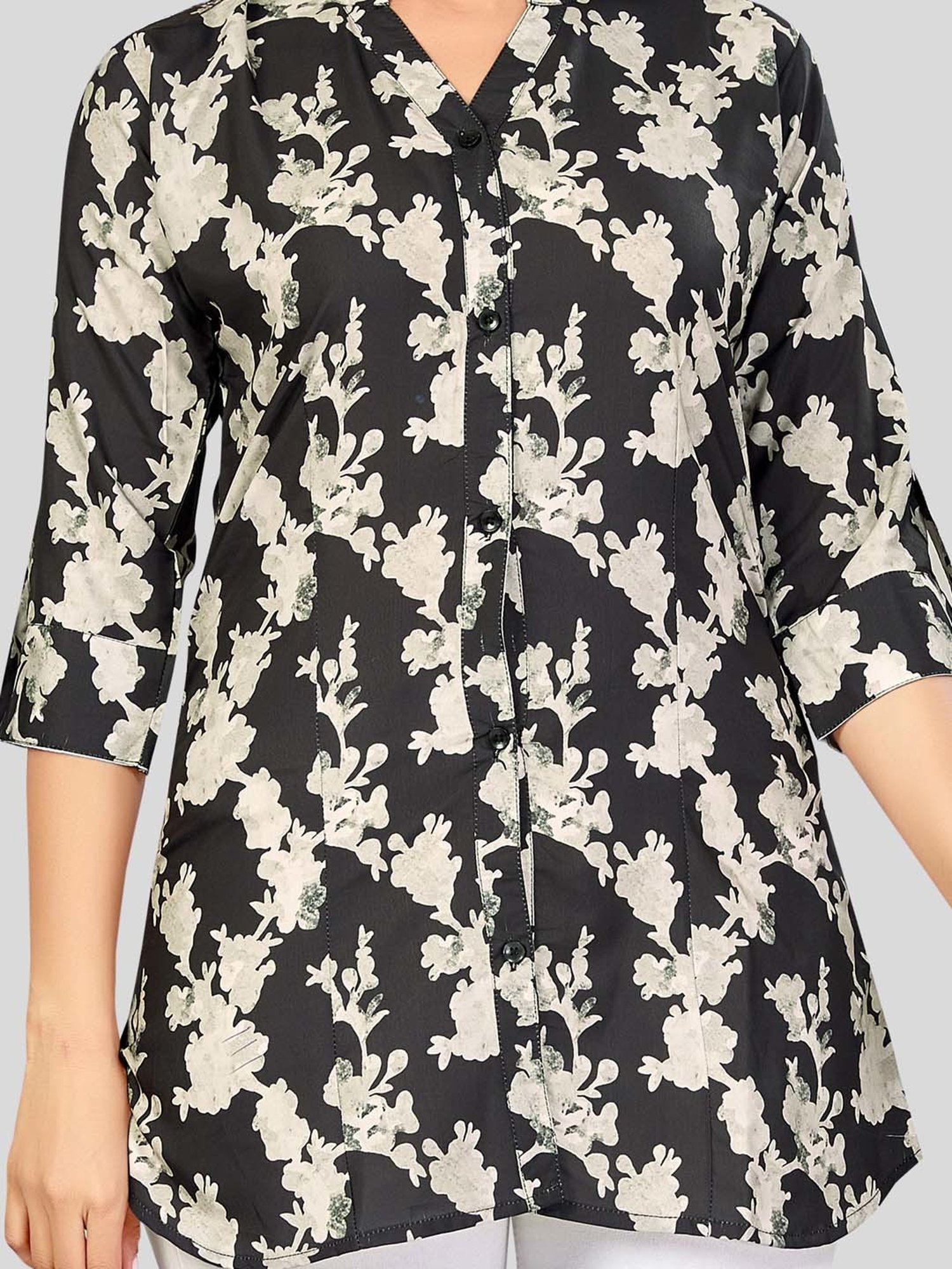 Saree Swarg Black Printed Short Kurti