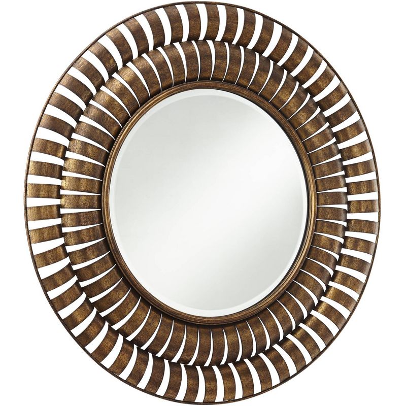 Noble Park Tamlin Antique Bronze Metal 35 1/2" Round Wall Mirror