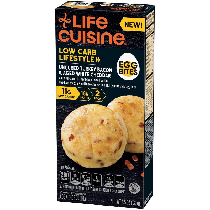 Life Cuisine Egg Bites Uncured Turkey Bacon & Aged White Cheddar - 4.5oz