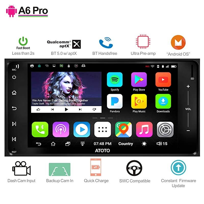 10inch]  A6 2DIN Android Car Navigation Stereo with Dual Bluetooth - A6 Standard A6Y1010SB Car Entertainment Multimedia Radio,WiFi/BT Tethering Internet,Support 256G SD &More