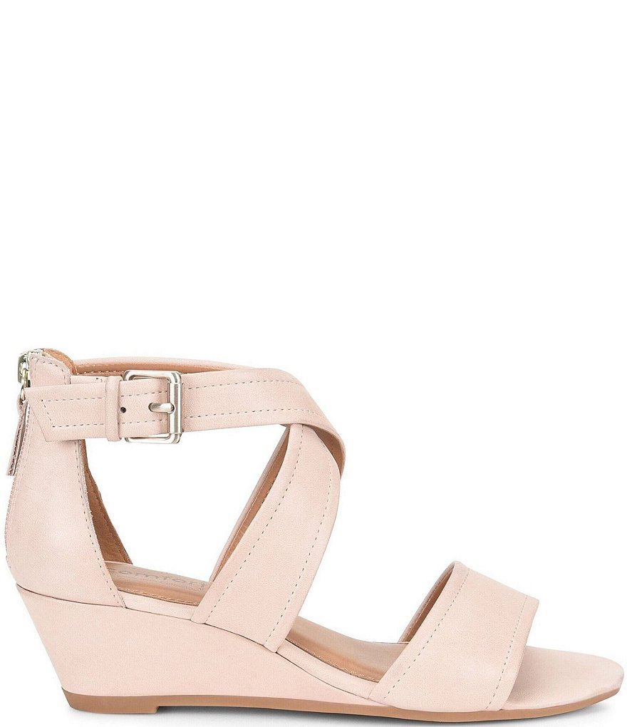 Comfortiva Rabea Leather Wrapped Wedge Sandals