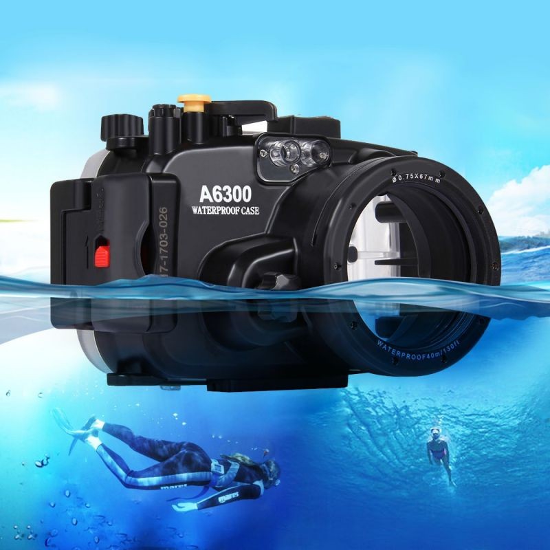 40m Underwater Depth Diving Case Waterproof Camera Housing for Sony A6300 Black