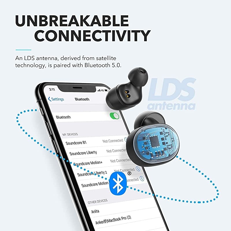 Upgraded Anker  Liberty Neo True Wireless Earbuds Pumping Bass IPX7 Waterproof Secure Fit Bluetooth 5 Headphones Stereo Calls Noise Isolation One Step Pairing Sports Red