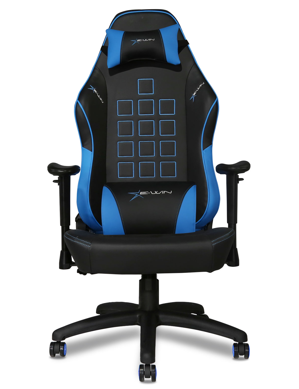 EWin Gaming and Office Chair KTC Knight Series Ergonomic With Head and Back Pillows (Black and Blue)
