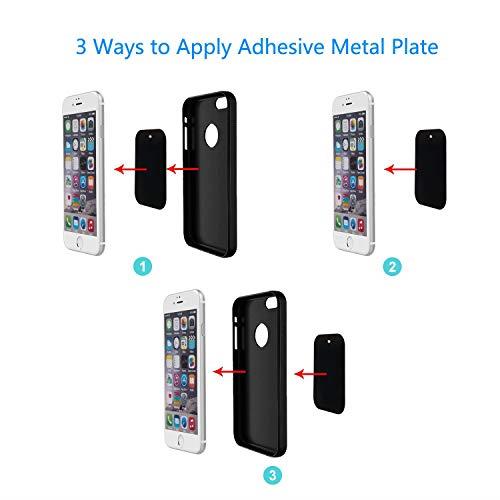 Metal Plate 8 Pack for Magnetic Phone Car Mount Holder Cradle with Adhesive Compatible with Magnetic Mounts 4 Rectangle and 4 Round Black