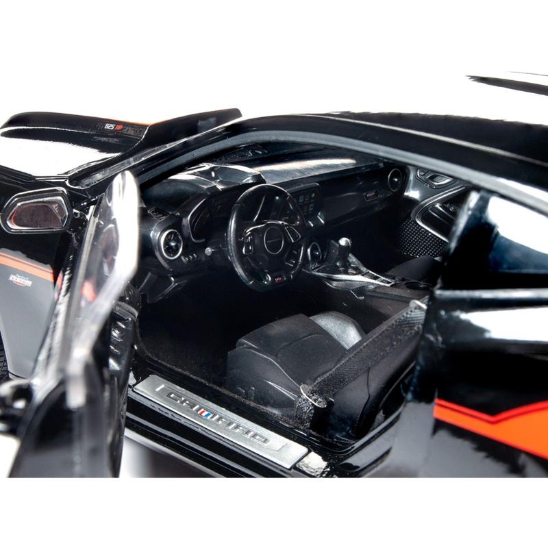 2018 Chevrolet Camaro Yenko/SC Stage I Coupe Black w/Orange Stripes Ltd Ed 300 pcs 1/18 Diecast Model Car by Autoworld