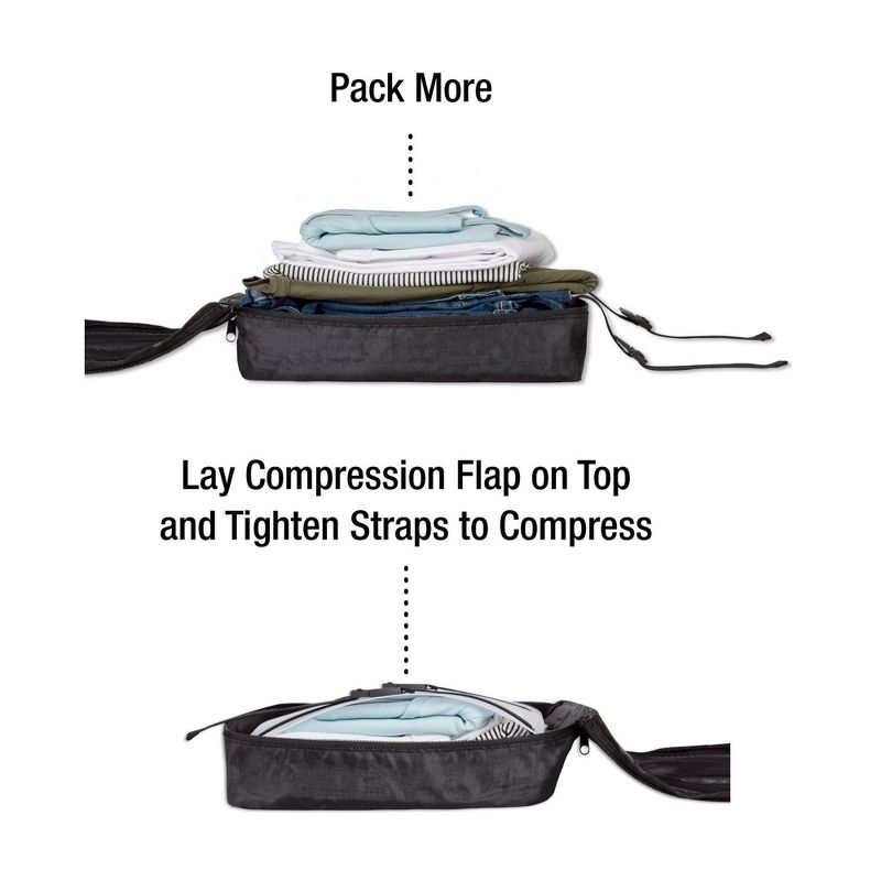 Brookstone Packing Cubes with Compression - Black