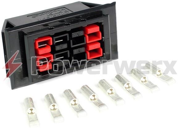 Powerwerx HS-8 Assembled Chassis Mount for 4 Powerpole Connectors Sets (8 conductors)
