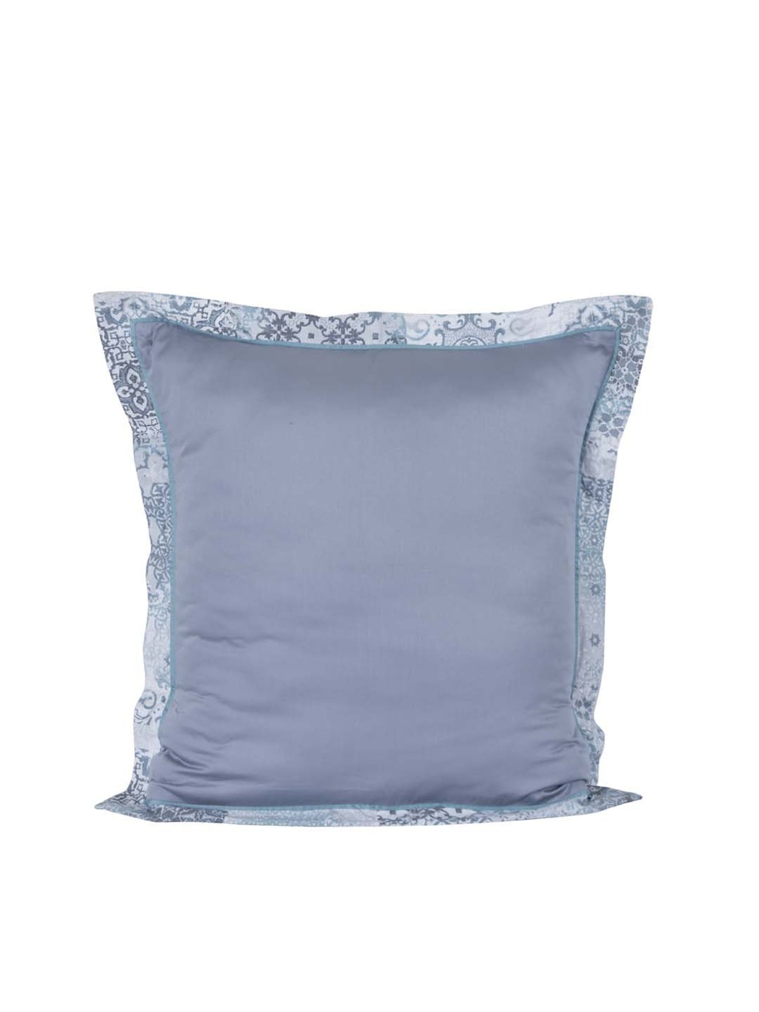 Maspar Fretwork Blue Cotton 400 TC Pillow Covers - Set of 2
