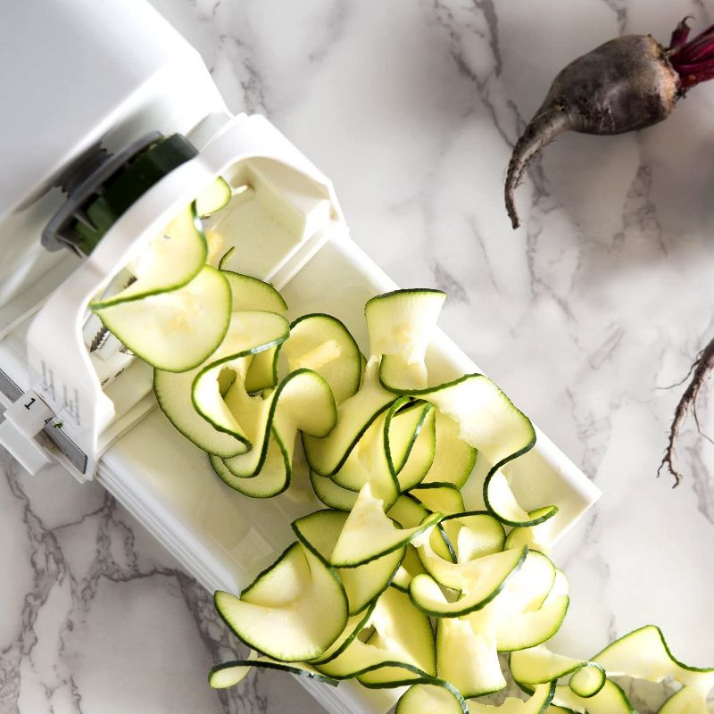 Bella Automatic Electric Rotating Blade System Versatile Food Processor Spiralizer with Recipe Book Guide, White