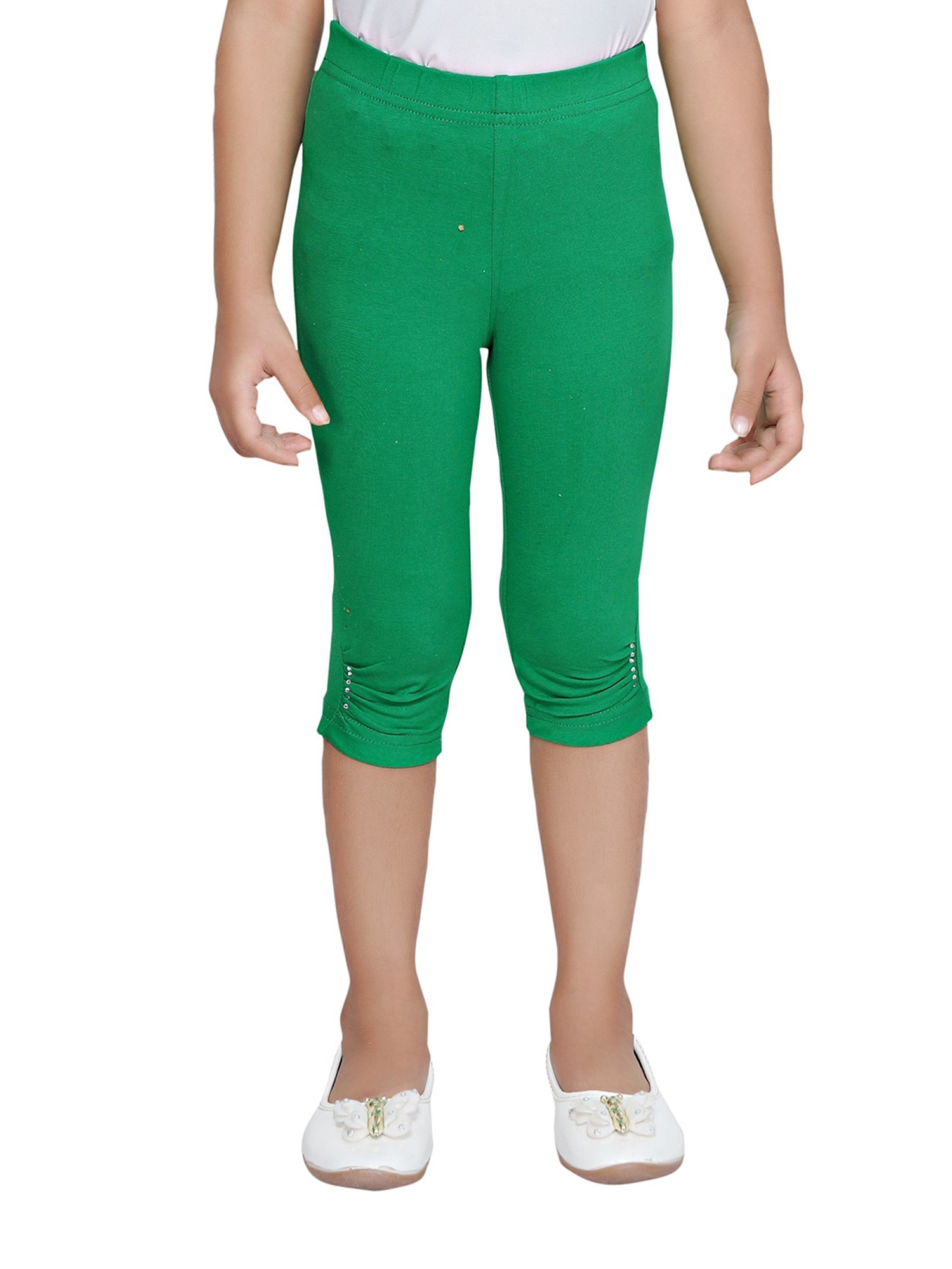 Tiny Girl Green Solid Leggings