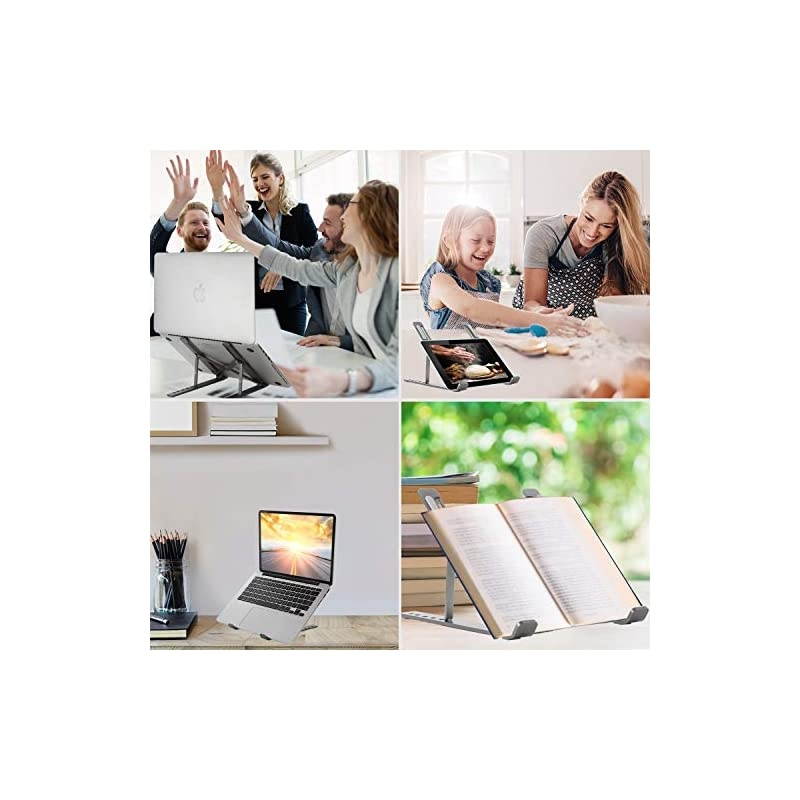 Stand, Adjustable Portable Holder,Aluminum Alloy Desktop Mount Compatible with 10-15.6 Inch MacBook PC-Notebook Tablet Thinkpad (Space Gray)