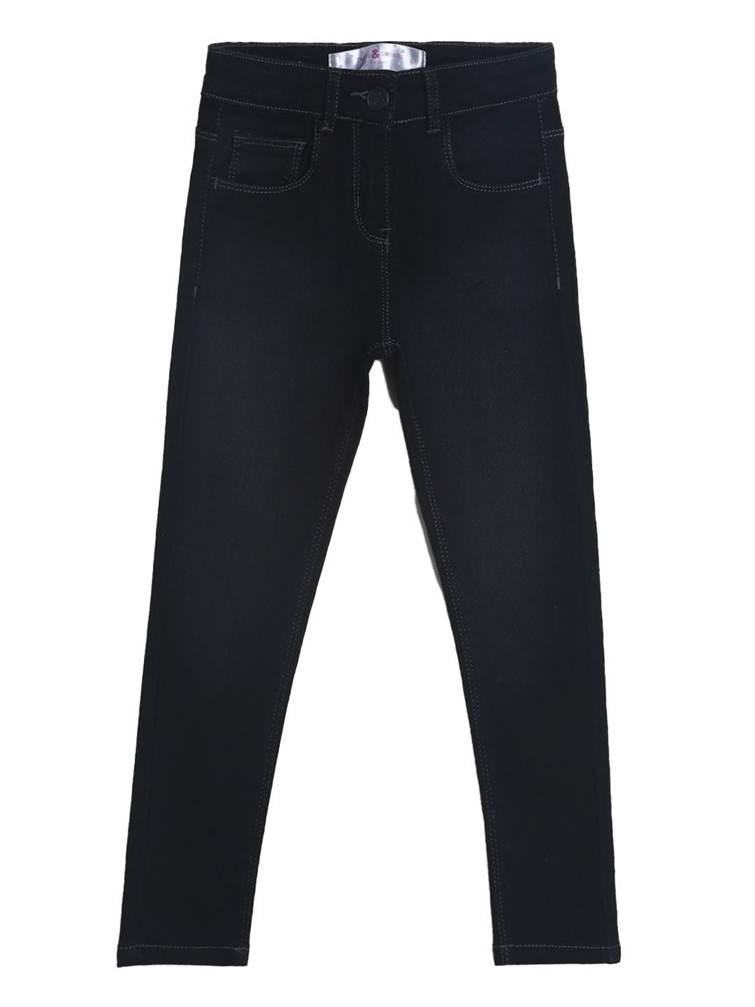Tales & Stories Girls Black Solid Jeans