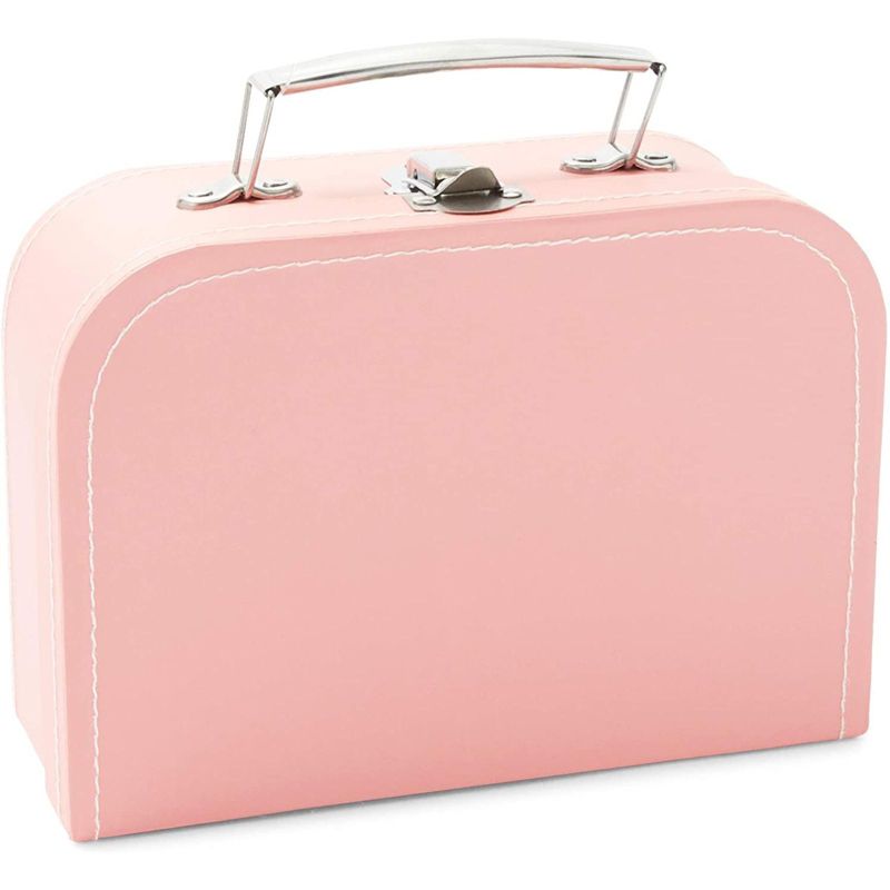 Okuna Outpost Pink Paperboard Suitcases, Set of 3 Vintage Style Storage Boxes (3 Sizes)