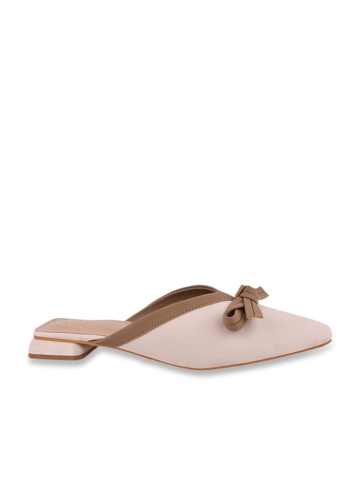 The White Pole Women's Cream Mule Shoes