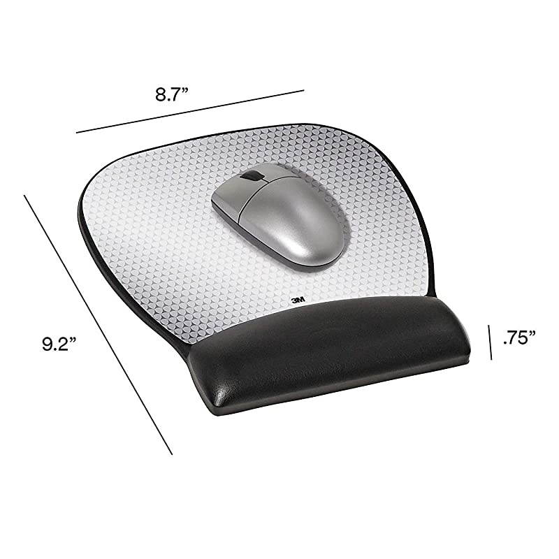 Precise Mouse Pad with Gel Wrist Rest Soothing Gel Comfort with Durable Easy to Clean Leatherette Cover Optical Mouse Performance and Battery Saving Design 92 x 87 Black MW310LE
