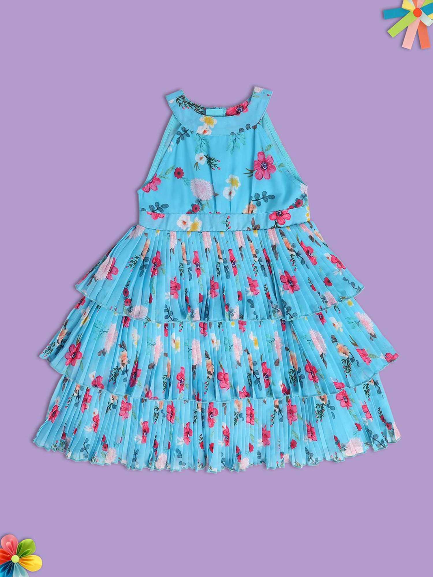 MINIKLUB Kids Blue Floral Print Dress
