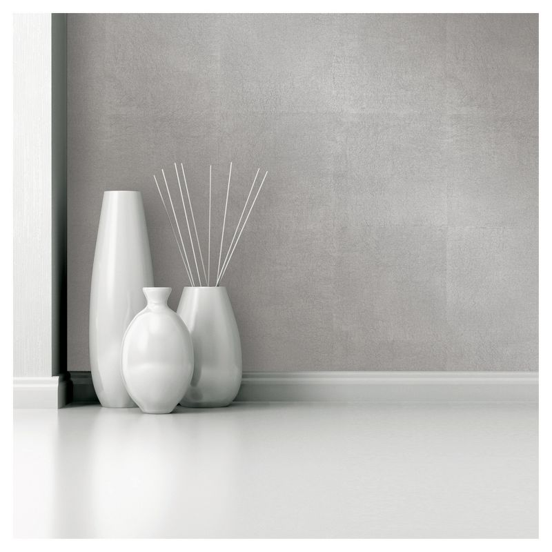 Devine Color Metallic Leaf Peel and Stick Wallpaper Silver