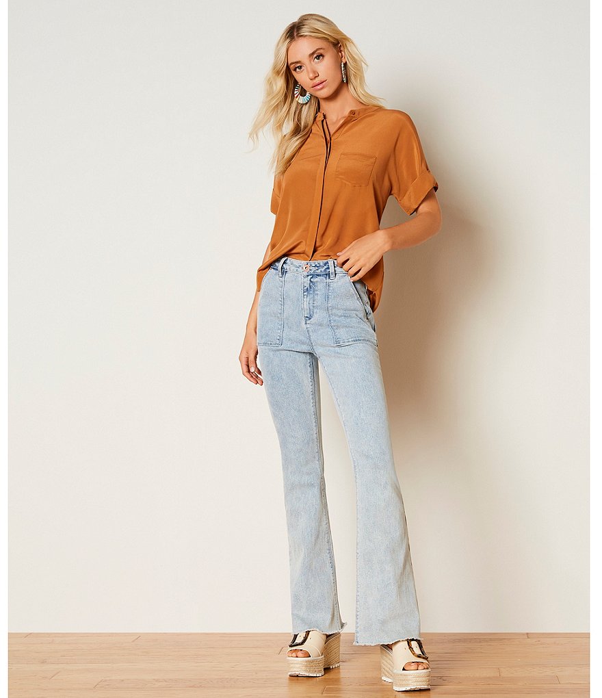 A Loves A Short Sleeve Button Down Silk Shirt