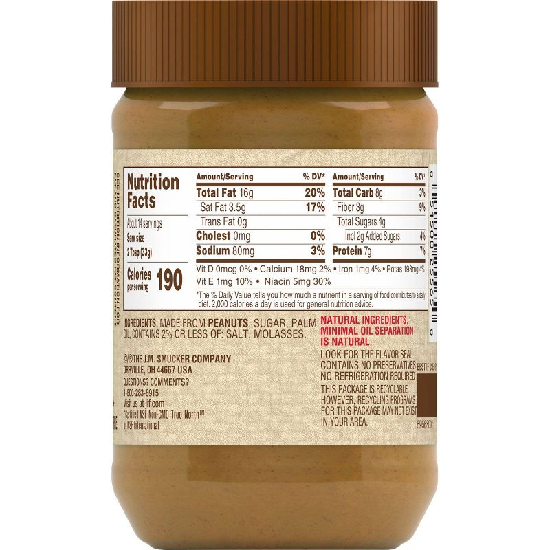 Jif Natural Low Sodium Creamy Peanut Butter - 16oz
