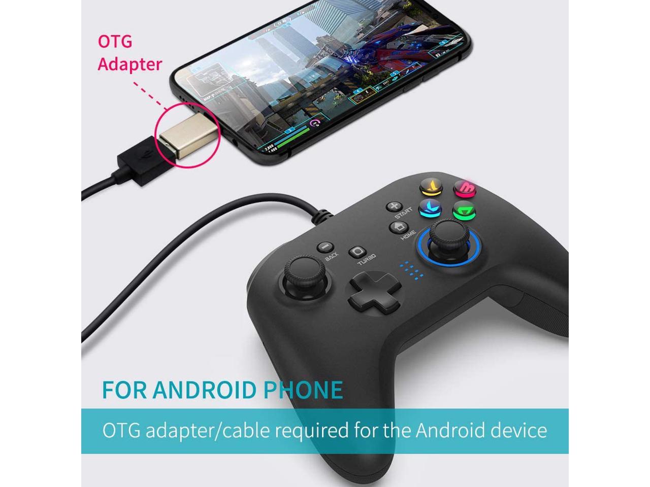 Wired Gaming Controller, Joystick Gamepad with Dual-Vibration PC Game Controller Compatible with PS3, Switch, Windows 10/8/7 PC, Laptop, TV Box, Android Mobile Phones, 6.5 ft USB Cable