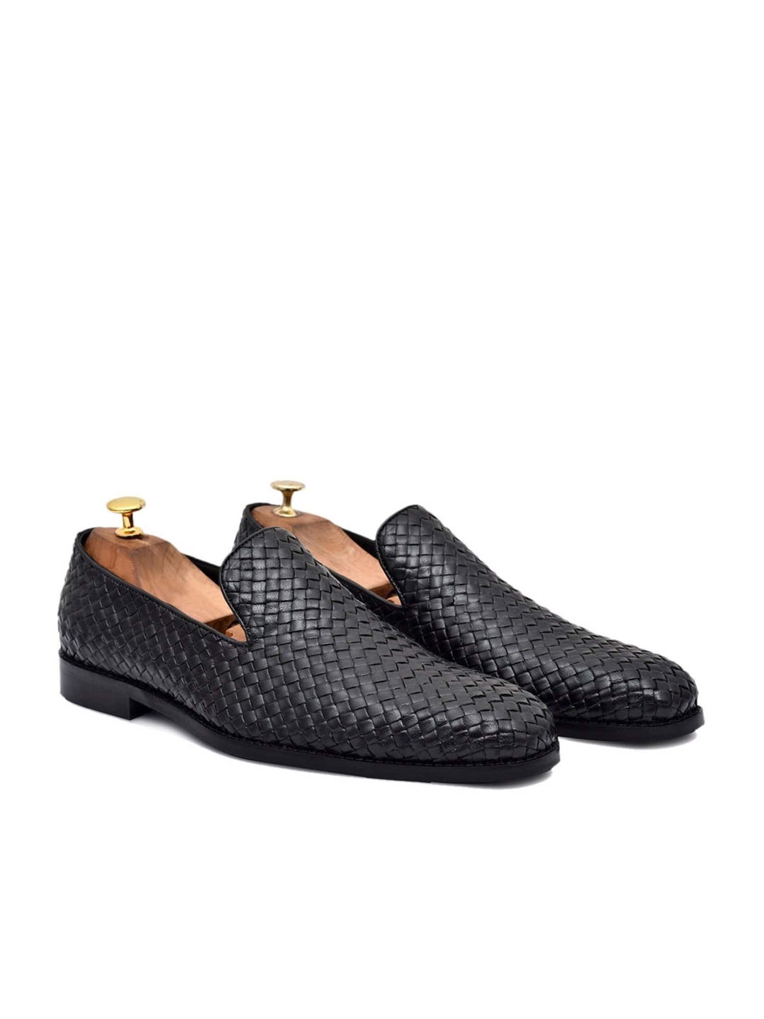 Griffin Men's MAROUSH BURNISHED HAND WOVEN Black Loafers