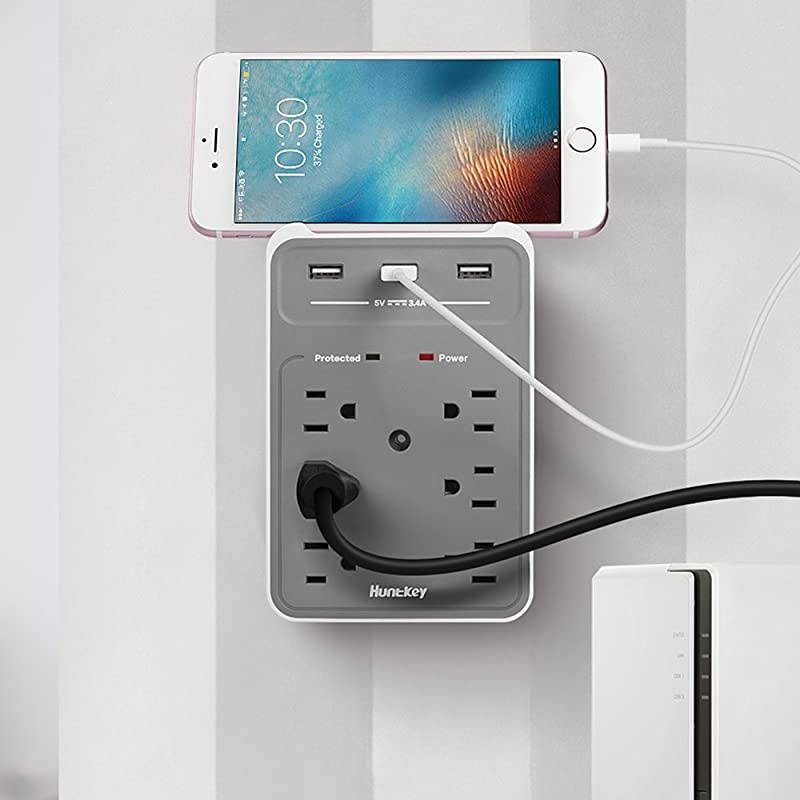 6 AC Outlets Surge Protector with 3 USB Charging Ports 34 Amp SMD607