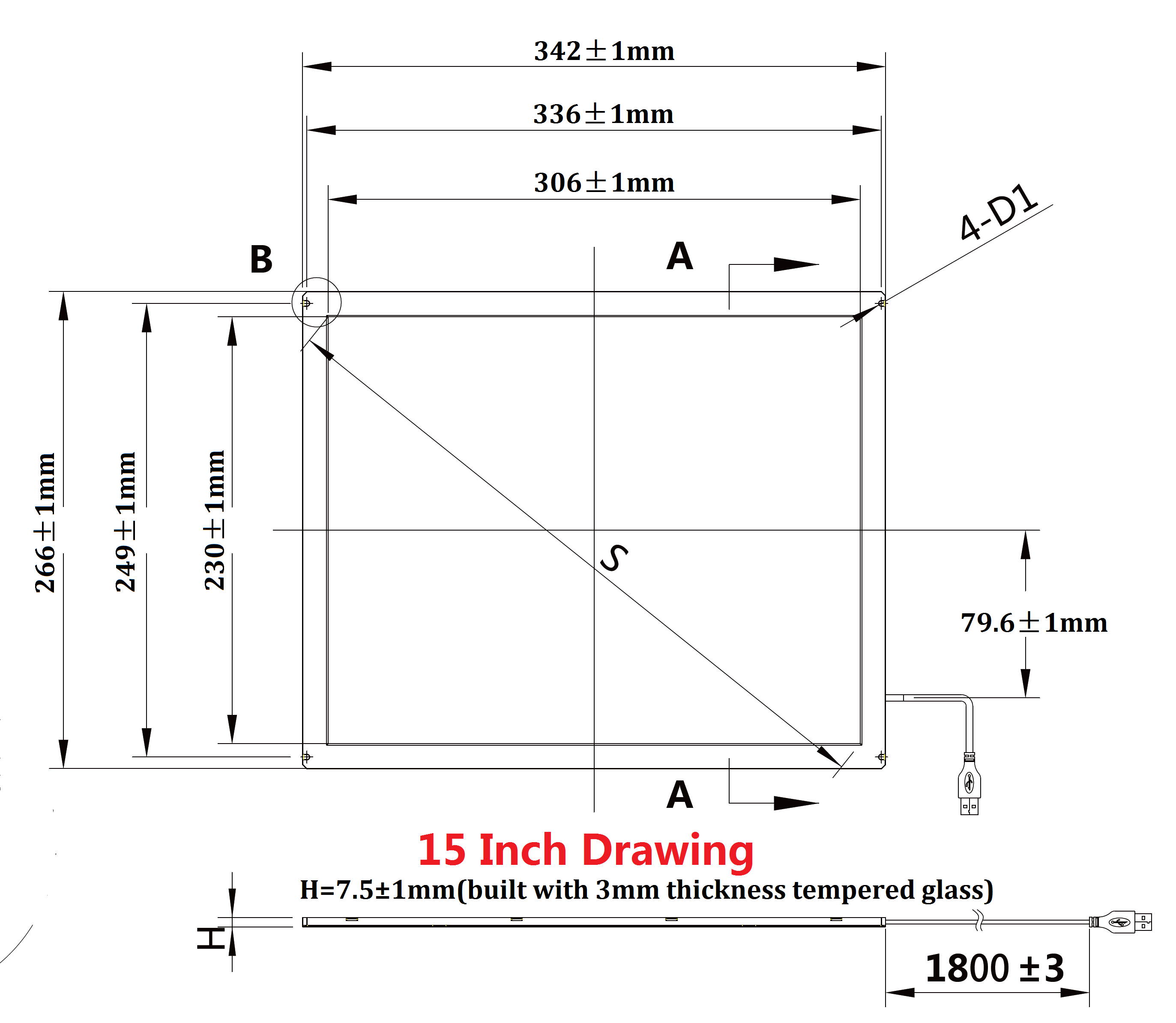 15 Inch Multi Points IR Touch Screen Infrared Touch Panels Overlay USB Free Driver HID Compatible