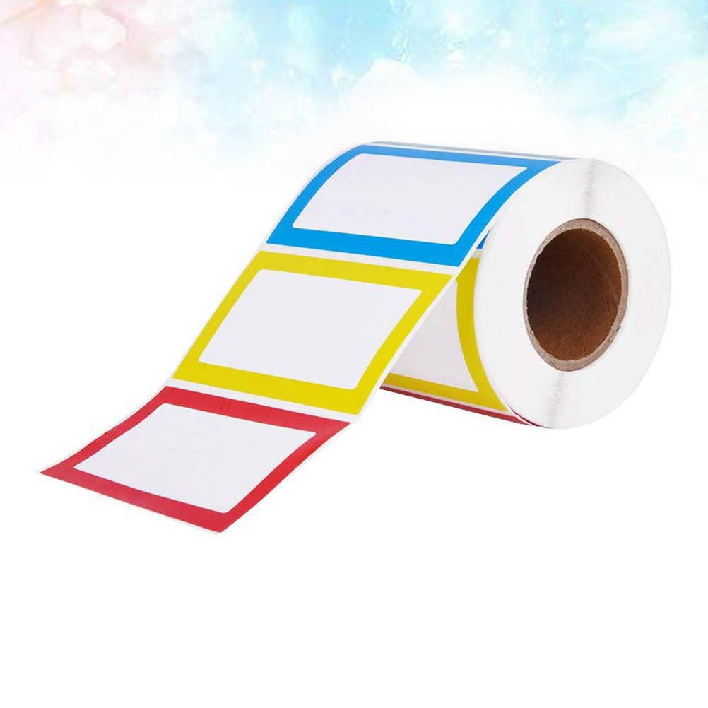 2 Roll Name Tag Sticker Colorful Label Sticker Self-Adhesive Name Label Classification Mark Sticker Paste for Home School Office (150pcs)