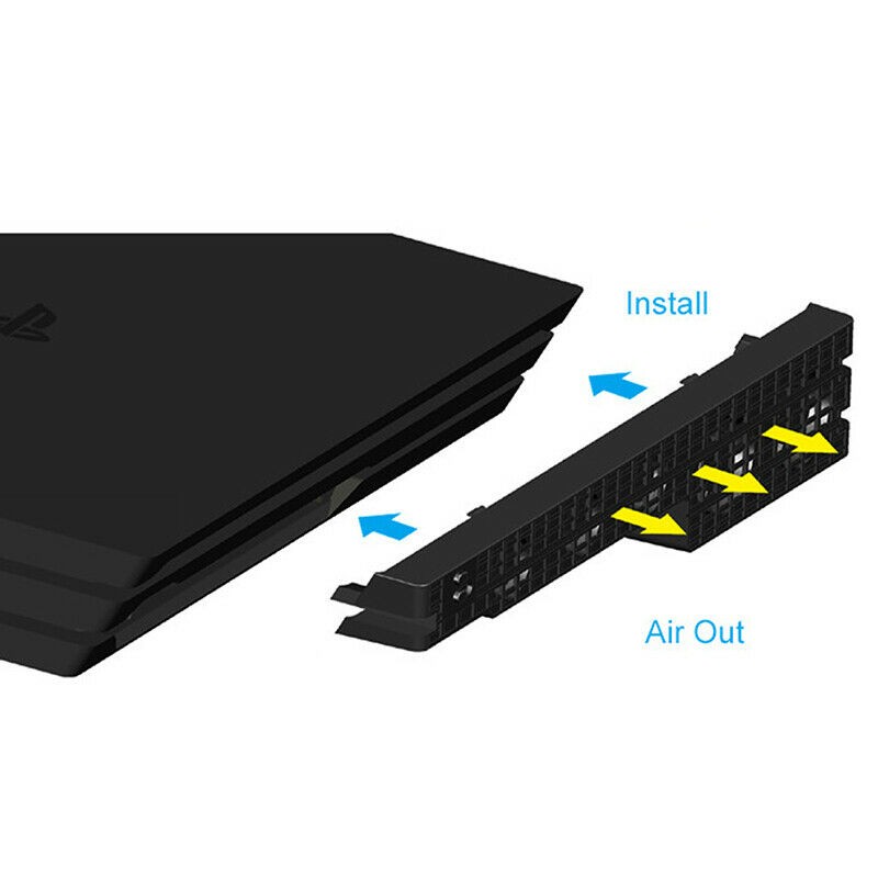 For PS4 Pro Cooling Fan, External 5-Fans Super Turbo Temperature Cooler System, Gaming Console External Super Cooling Fan for Playstation 4 Pro - Black
