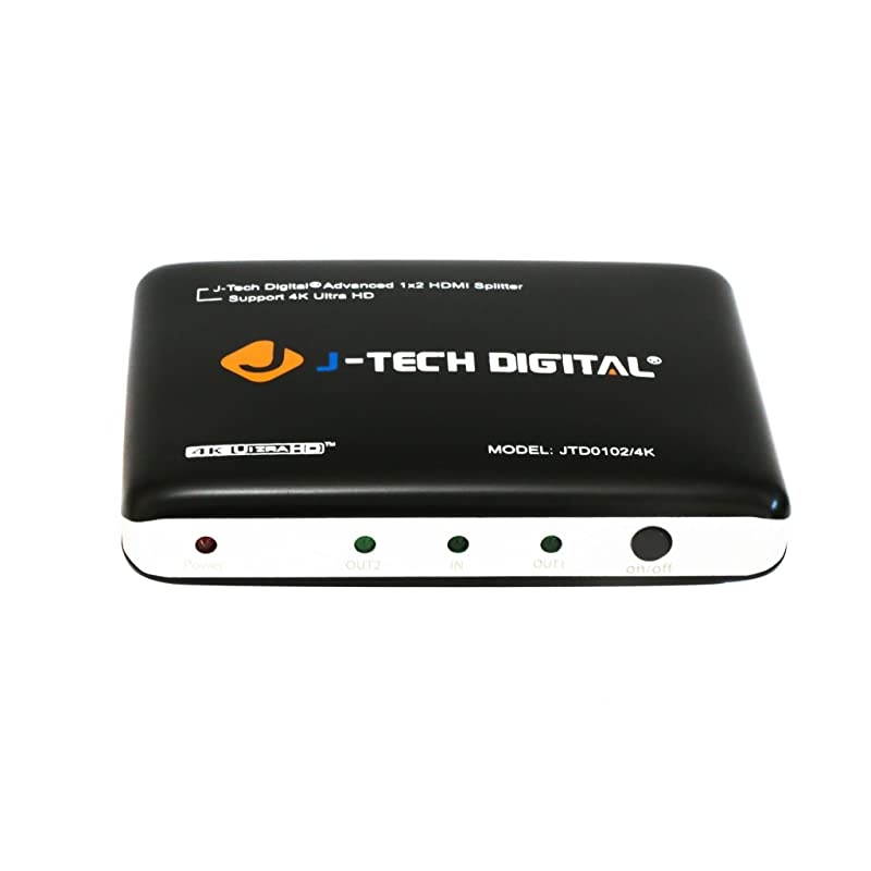 JTD0102/4K J-Digital Most Advanced 2 Ports HDMI 1X2 Powered Splitter, Support Ultra HD 4K 3840 A 2160 Resolution and 3D