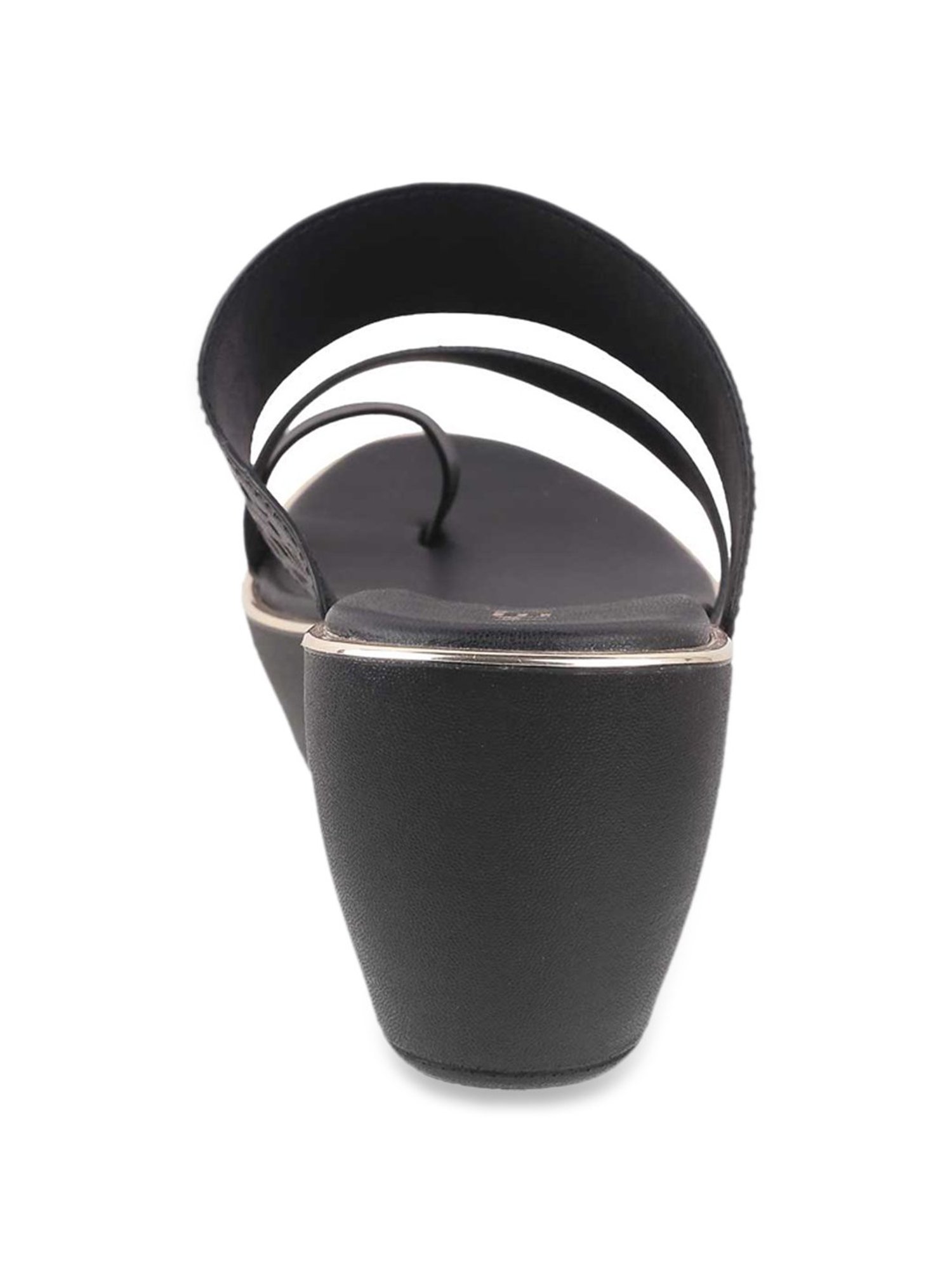 Metro Women's Black Toe Ring Wedges