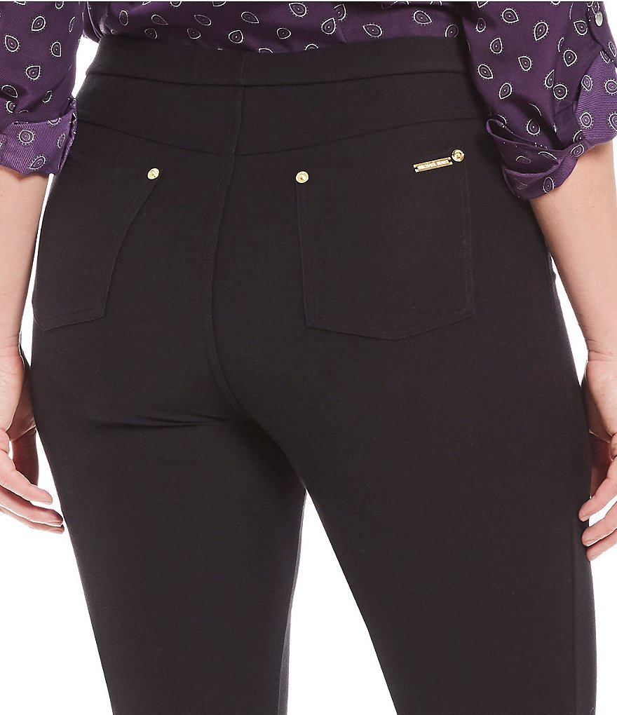 Intro Plus Size Solid Double Knit Tummy Control Leggings